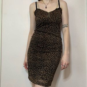 90s la belle leopard print slip dress